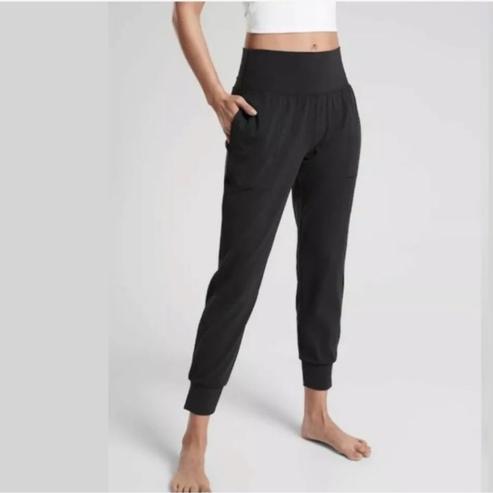 ATHLETA Salutation Cruise Jogger In Powervita Black Soft Yoga Pants #531288